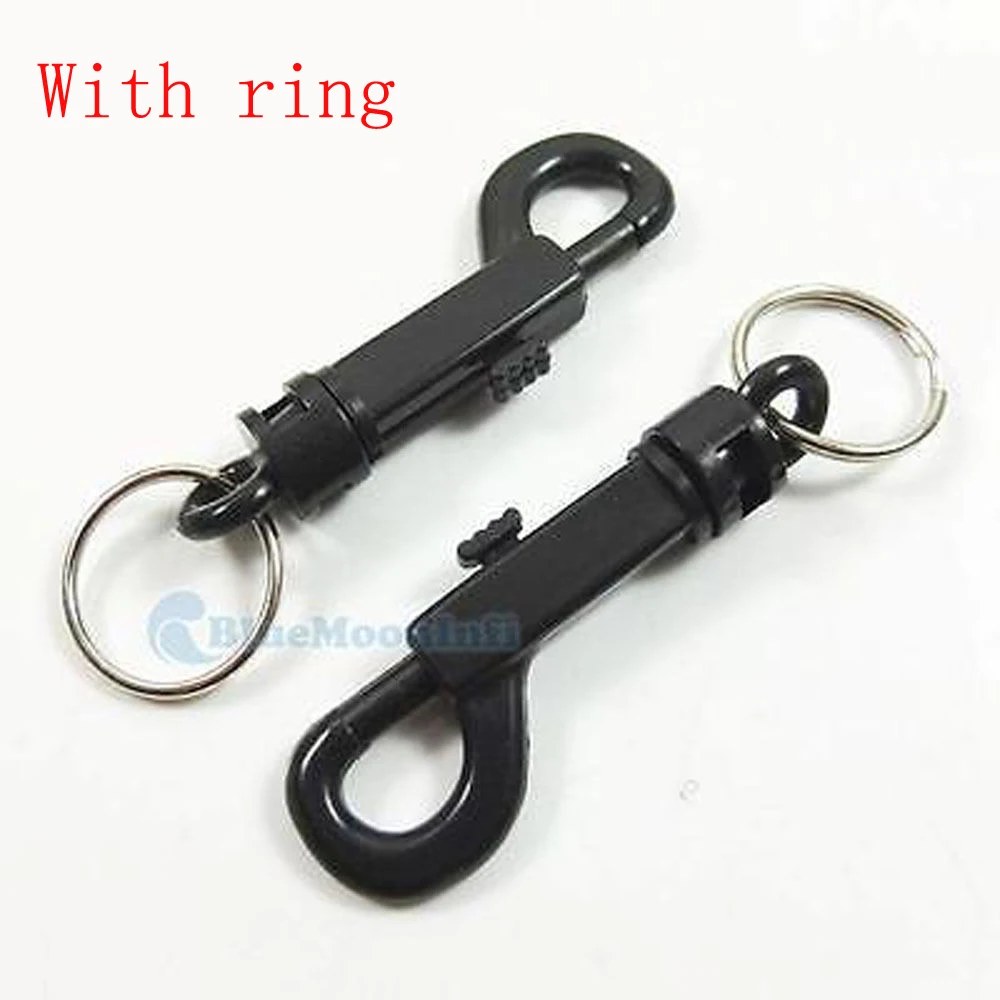 20 pcs / Lot 3 75mm Black Plastic Swivel Clip Snap Trigger Hooks With keyring  Keychain key Buckles Straps - AliExpress