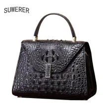 Новая женская сумка из натуральной кожи, брендовая модная сумка с тиснением под крокодиловую кожу, Воловья кожа, женские сумки, кожаная художественная сумка