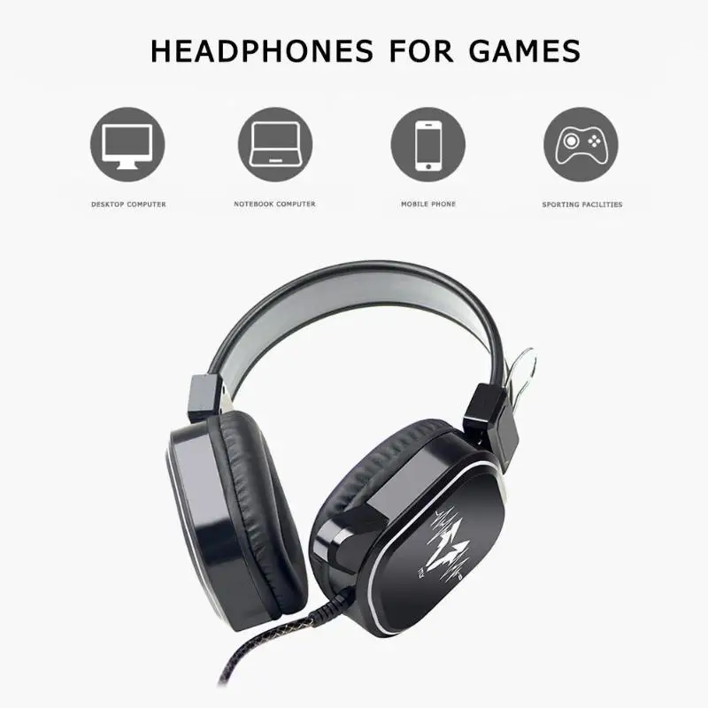 VODOOL DS-100, профессиональные USB проводные Игровые наушники, RGB Освещение, геймерская гарнитура с микрофоном для Xbox One, PS4, ПК, ноутбука