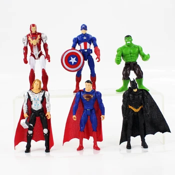 

6pcs/lot 10cm Marvel Avengers Infinity War Batman Thor Hulk Iron Man American Captain Superhero Figure Collection Model Doll Toy