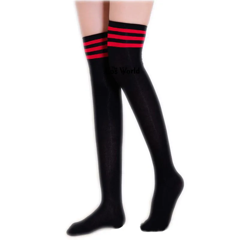 16 Colors Womens Autumn Winter Warming Stripes Stocking Over The Knee Socks Thigh Highs For Anime School Uniform
