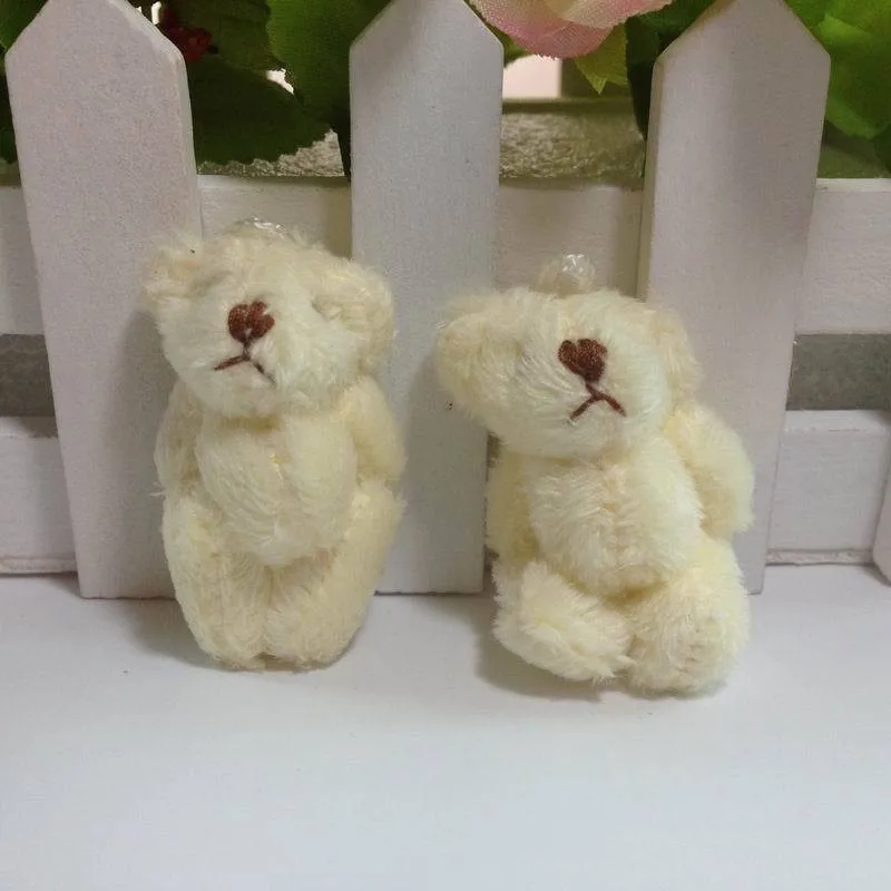 2017 New Mini Joint Bear Long Plush Toys Cute Teddy Bear Soft Stuffed Dolls DIY Materials 4.5cm 50pcs  (6)