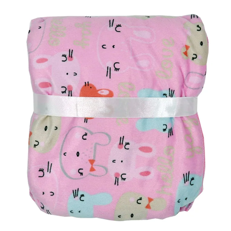 Просто милое детское одеяло с мультипликационным принтом, плотное Двухслойное детское Пеленальное Одеяло для новорожденных, популярная детская коляска - Цвет: 2
