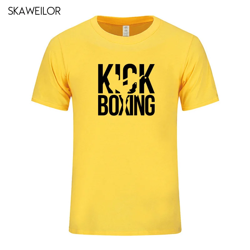 Kick Boxinger MMA мужская футболка хлопковые летние футболки с коротким рукавом для мужчин хип-хоп Уличная одежда крутые топы высокого качества - Цвет: Yellow