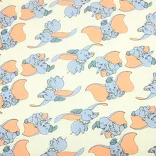 50*140 см мультфильм Dumbo поплин Хлопок Ткань для шитья и рукоделия материал ручной работы Hometextile Лоскутная юбка для девочек Рубашка