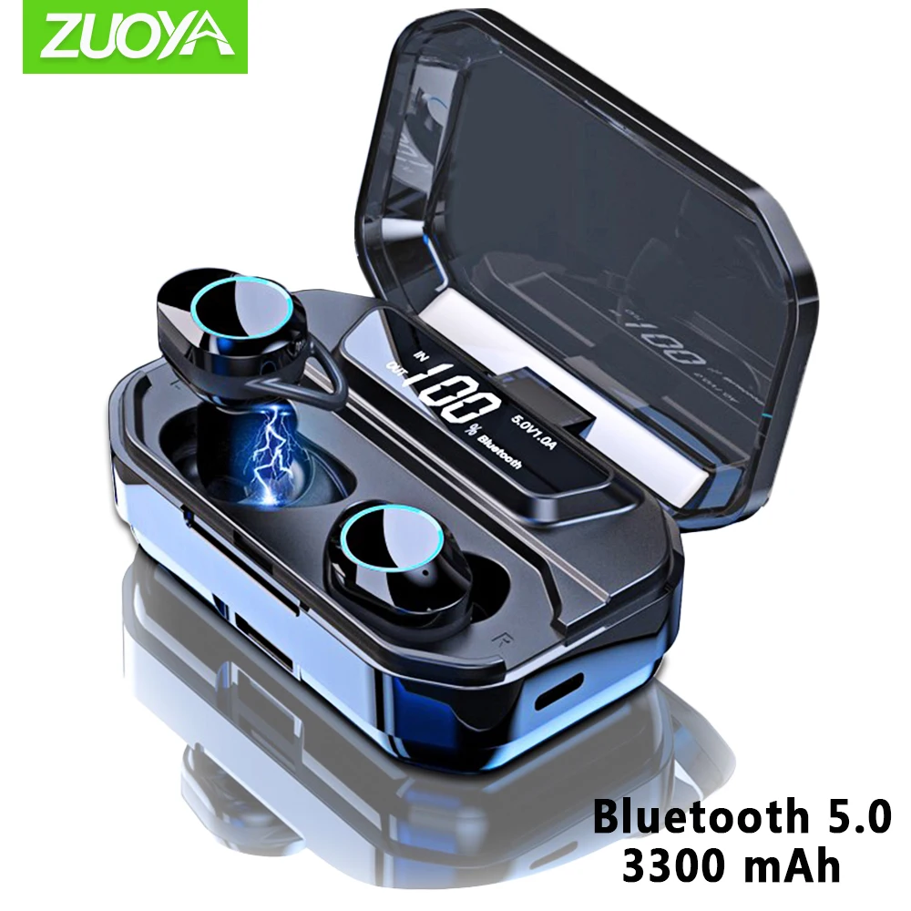 

G02 X6 TWS 5.0 Bluetooth Wireless Earphone IPX7 Waterproof Earbuds Mic Handsfree Sports Earphones 3300mAh Charging Auto Pairing