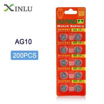 

200pcs/lot AG10 1.5V LR1130 SR1130 LR54 SR54 389 189 G10 Button Cell Coin Battery AG10 lr1130 Button Cell Battery for Watch Toy