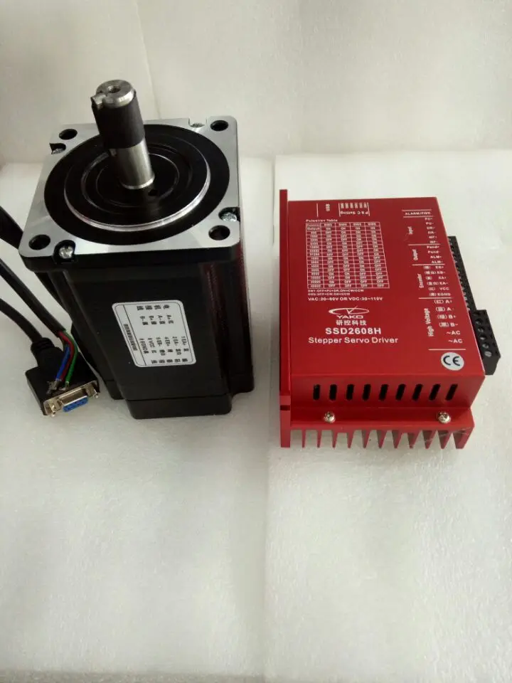 

NEMA24 60mm 2phase closed loop stepper motor 3Nm(429oz-in) YK260EC86E1-KZ01 shaft diameter 8mm with driver SSD2608H