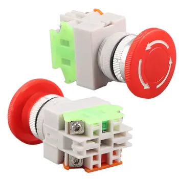 

1Pcs Stop Switch Push Button Mushroom PushButton NO+NC 660V 10A LAY37-11ZS