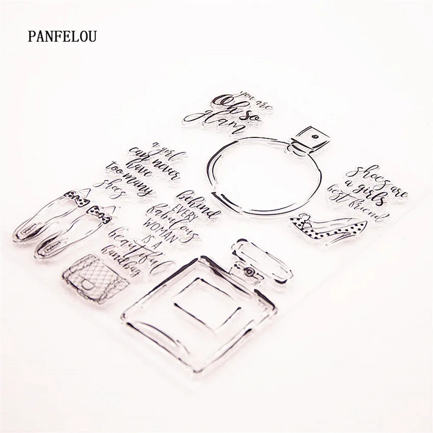 

PANFELOU Romantic perfume bottle Transparent Silicone Rubber Clear Stamps cartoon for Scrapbooking/DIY Christmas wedding album