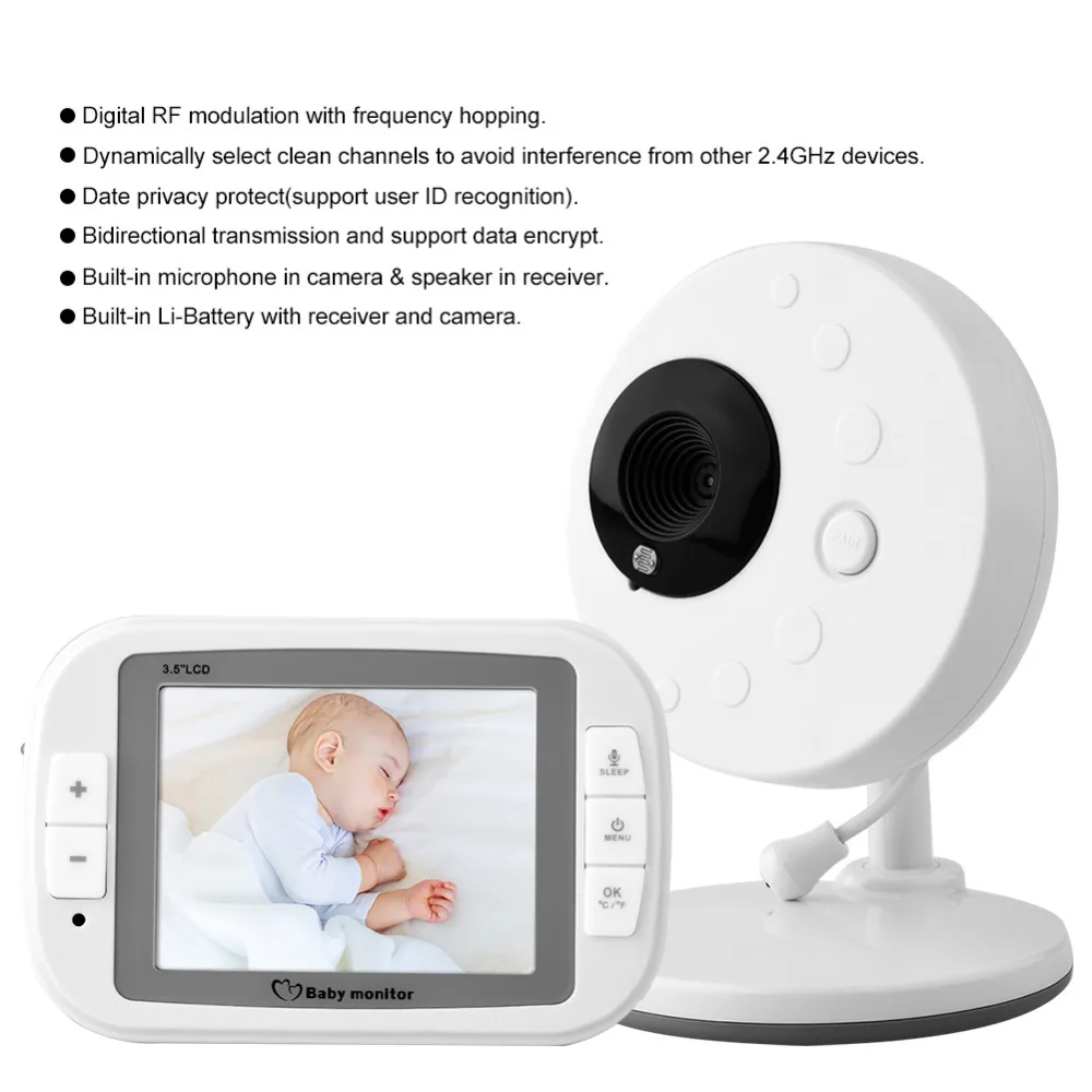 

Wireless Digital Video Baby Monitor Security Display Camera Night Vision Temperature Sensor Home Security System