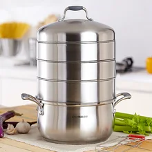 Genuine 304 stainless steel 26cm three layer multilayer steamer steamer drawer bottom pot cooker general in Germany Genuine 304 stainless steel 26cm three layer multilayer steamer steamer drawer bottom pot cooker general in Germany
