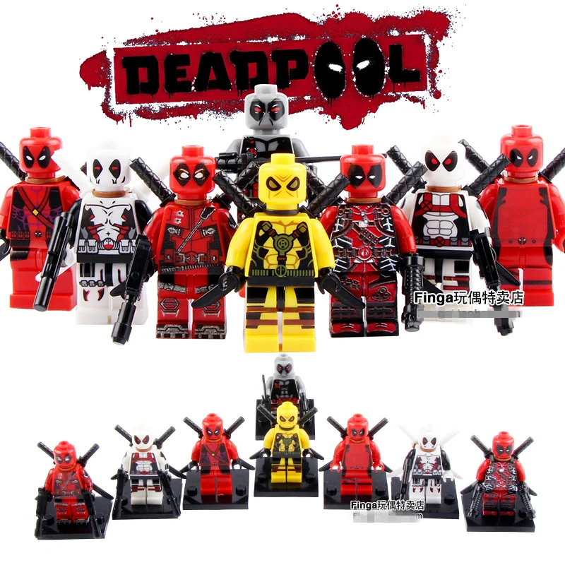 

8pcs White Armor Deadpool Wade T. Wilson Wolverine X-MEN minifig Super Heroes Avengers Assemble Building Blocks ToyS