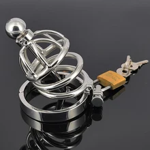 Stainless steel chastity device male cage toy penis plug Urethral plug sound belt sex toy