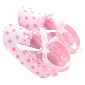

Pink Polka Dots Mary Jane Princess Baby Girls Sweet Lovely Very Light First Walkers Soft Bottom Anti-Slip Shoes Footwear
