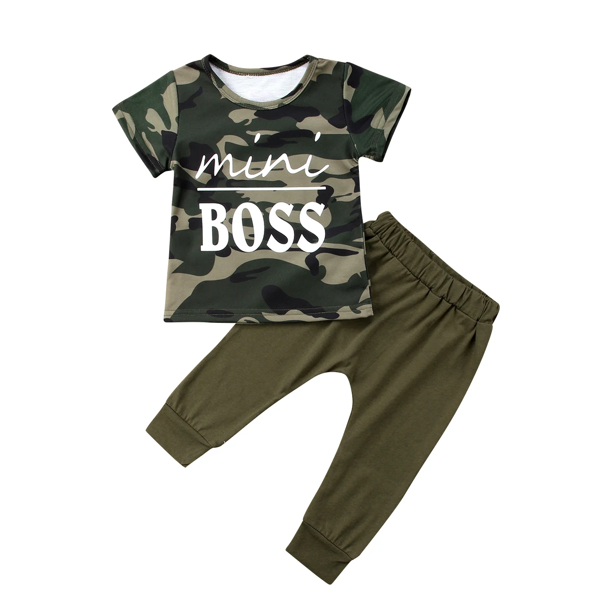 Toddler Baby Boss Clothes Set Kids Boys Short Sleeve Tops T shirt Pants Camo Outfits Set Clothes