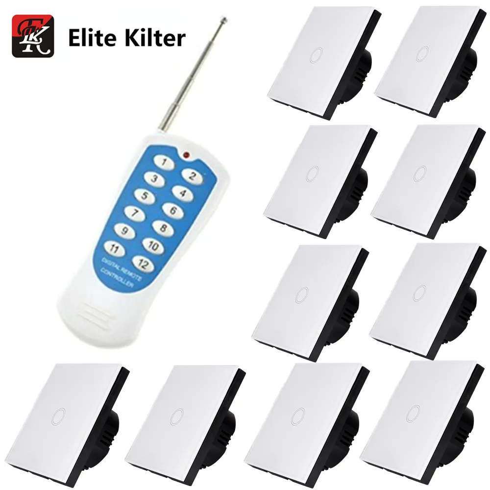

Elite Kilter Wall Lights Touch Switch 1 Gang 10 Ways Luxury Crystal Glass Switch Panel Single FireWire EU/UK Standard