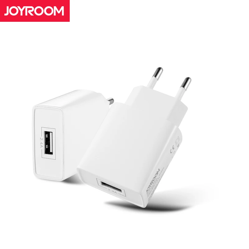 

Joyroom 2.4A Fast Mobile Phone Charger Travel Wall USB Power Adapter For iPhone Xiaomi Huawei Android EU Plug Charger + 1m Cable