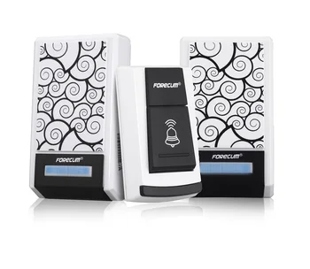 Forecum 5F Smart Wireless Doorbell Waterproof with Two Receivers DC Door Bell 36 Chimes 100m Range for Home Office