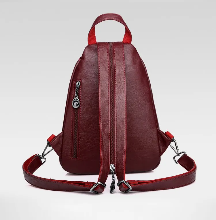 Модный женский рюкзак для отдыха на двойной молнии, рюкзаки из искусственной кожи, женские школьные сумки через плечо для девочек-подростков, сумка для путешествий K87