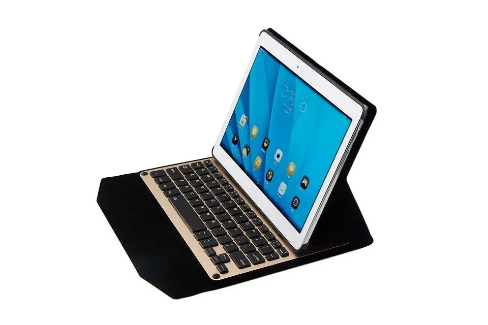 

Russian/Hebrew/Spanish Aluminum Metal Wireless Bluetooth Keyboard&Leather Case For Huawei MediaPad M2 10 M2-A01L M2-A01M M2-A01W
