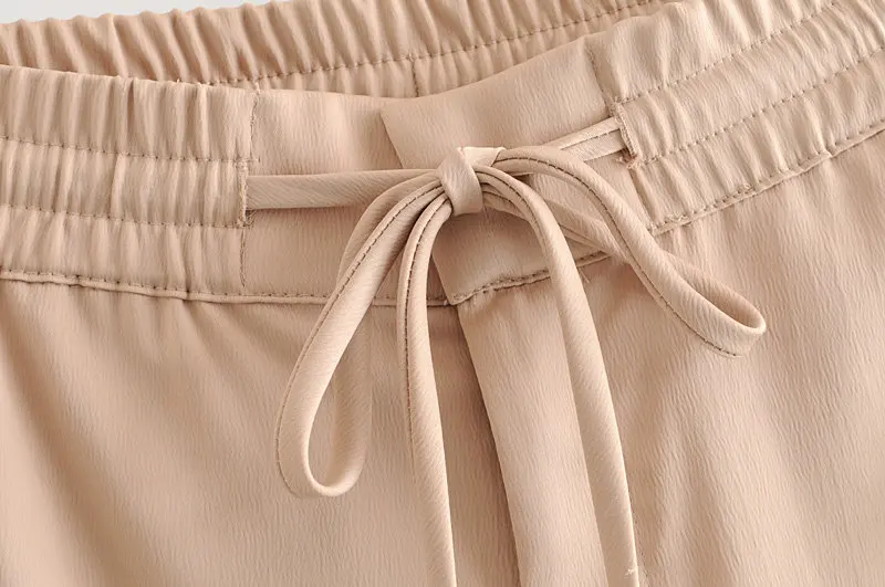 Винтаж Chic Soft Touch карманов Шорты для женщин для Мода 2019 г. высокая эластичная кулиска на талии Короткие штаны повседневное Pantalones