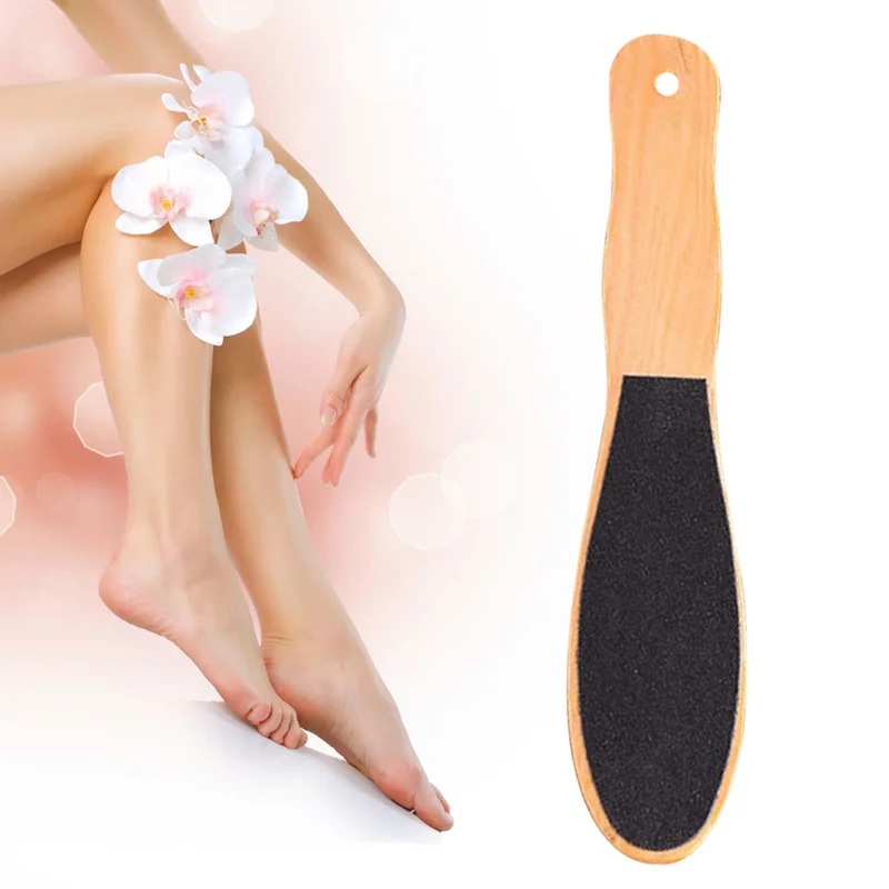 

1 Pcs Double Side Wooden Handle Oval Shape Foot Portable Sandpaper Foot File Callus Dead Skin Hard Coarse Remover