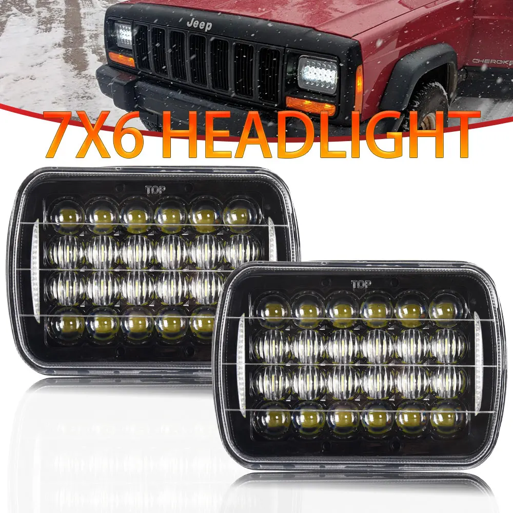 2 шт. 5D 5x7 дюймов 85 Вт светодиодная фара 7x6 12 В Hi Lo DRL для Jeep Wrangler YJ XJ Truck FLD 50 60 70 80 Firebird