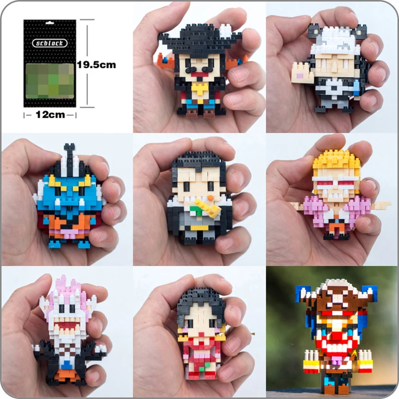 

SC Anime One Piece Pirate Joker Doflamingo Boa Hancock Jinbe Kuma Moria Buggy Mini Building Diamond Nano Blocks Toy New in Bags