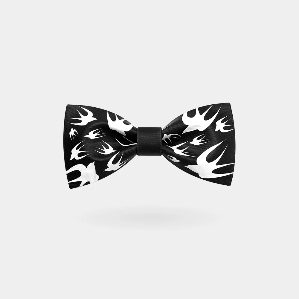 fashion men s cool bow tie black flying swallow neck tie with gift