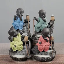 Творческий чай Pet благовония конусы горелка милый маленький монах курильница ручной работы Фарфор курильница ладан наклейки держатель