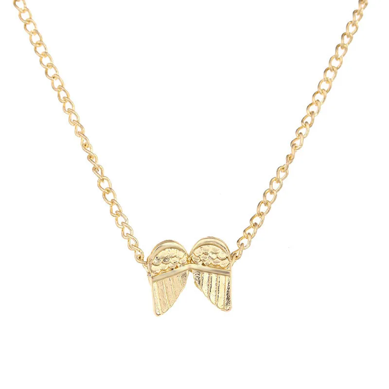 Небесное Крыло ангела золотое позолоченное ожерелье Шейная цепочка золотое серебряное ювелирное ожерелье для женщин