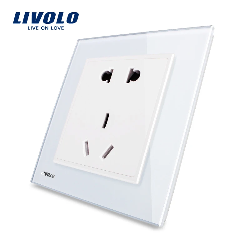 Livolo стандарт Великобритании 2 банды домашняя настенная розетка черная