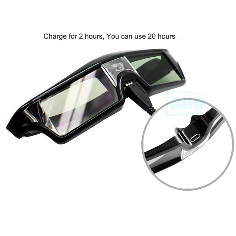 VIVIBRIGHT lcd активные 3D очки встроенный литиевый аккумулятор. Очки для затвора