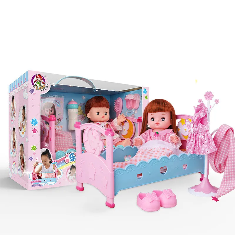 Kawaii Набор для игры в куклы девочка головоломка DIY кукольный дом мебель коляска мини игрушечные дома для детей подарок на день рождения для девочки Juguetes
