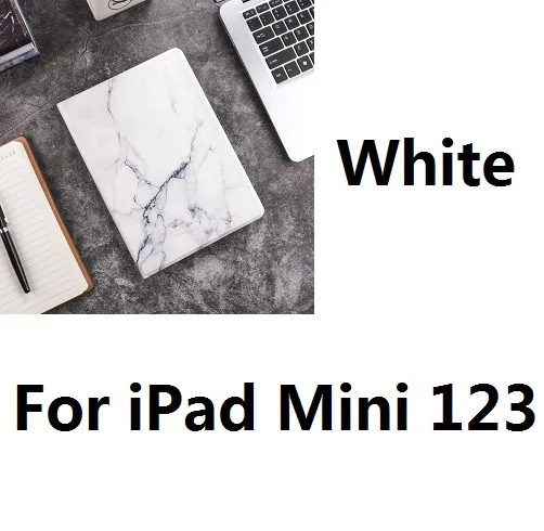 Жесткий мраморный защитный чехол для iPad Air12 Mini12345 iPad234 iPad 9,7 дюймов Air Pro 10,5 iPad 10,2 - Цвет: For iPad Mini 123 W