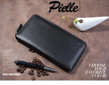 

2018 New Arrival Men Genuine Bag Solid 100% Cow Leather Big Capacity Business Male Wallet Long Multi Cards Purse Phone Holder