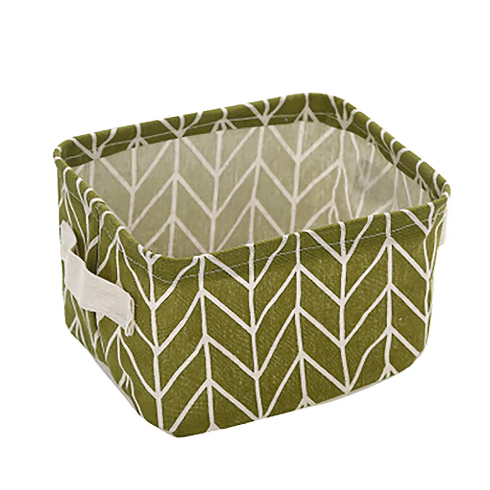 Cotton Linen Desktop Storage Basket Sundries Storage Box Small Cute