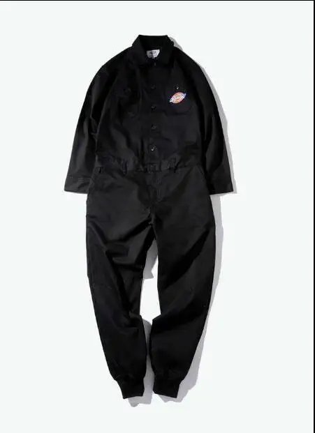 Long sleeve jumpsuit Хип-хоп стилист волос оснастки комбинезон набор Европа и Америка хип-хоп Тайд Мужской Свободный Повседневный Ретро-комбинезон плюс размер s-xxxl - Цвет: Long sleeve jumpsuit