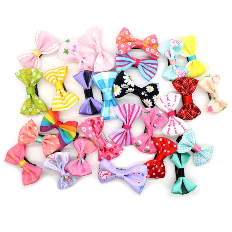 

Hot Kids Random Color Children Sweet Hairpin Mixed Ribbon Cute Korean Version Small Cloth Bow Duckbill Hairpins