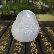 Нужно для натуральный белый халцедон Агат Кулон Мужской Будда Лаки Деньги Будда Майтрея кулон нефрит кулон из натуральной кожи женский