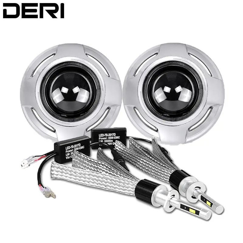 

Car Brand Styling Lenses 2.5 inch Bi Xenon Headlight Projector Lens With H1 LED Lamp 36W 6000K For Auto Lamp Retrofit H4 H7 Car
