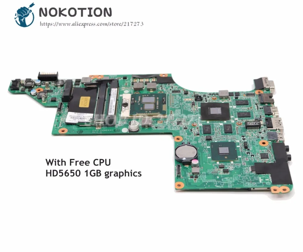 NOKOTION 615279 001 630279 603642 для HP Pavilion DV6 материнская плата ноутбука DA0LX6MB6H1 HD5650 графический