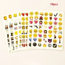 Moobiffy 10 шт. лист (480 Стикеры S) милые 480 вырубной emoji улыбка Стикеры для Тетрадь сообщение высокой винил Забавный творческий