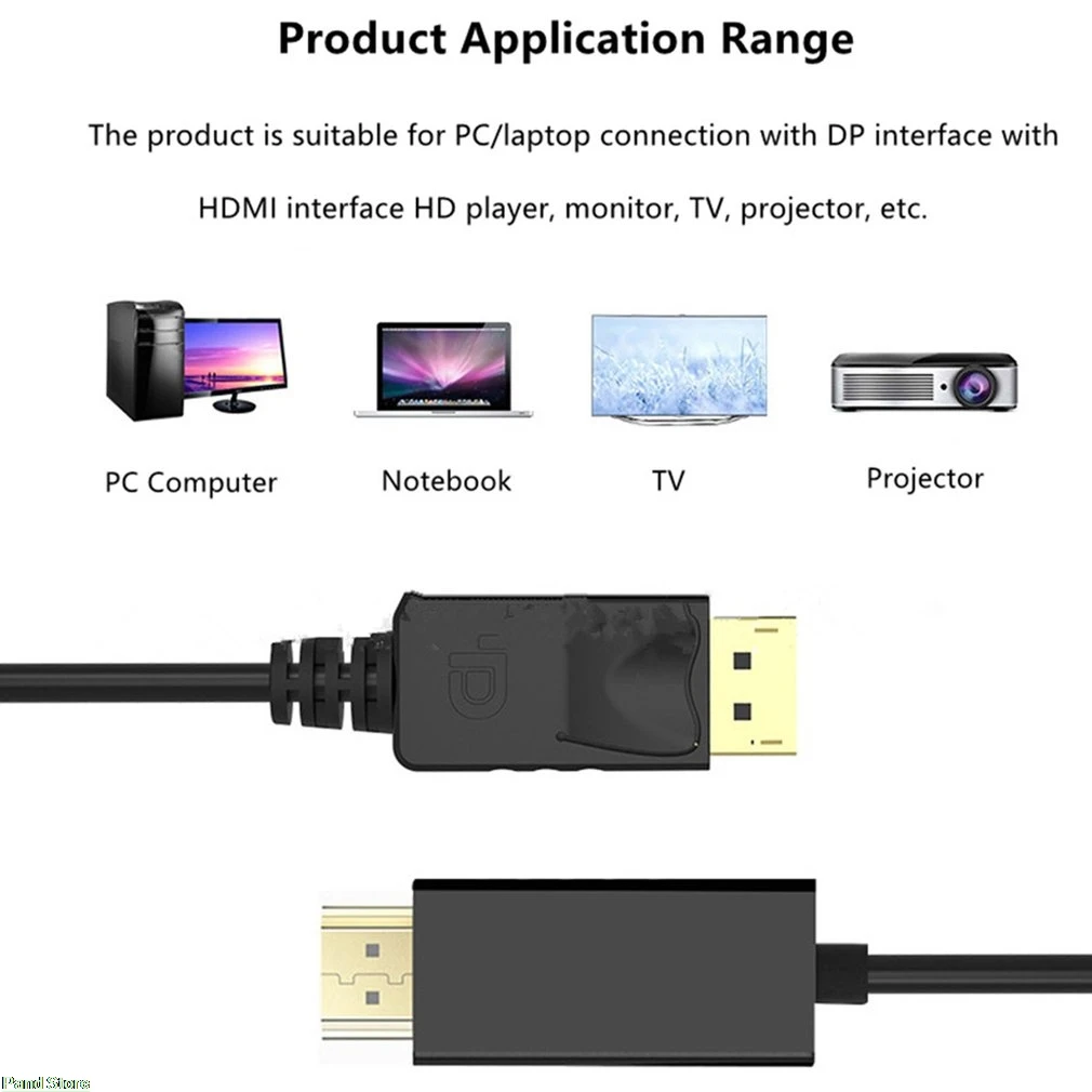 1,8 метров супер длинный позолоченный DisplayPort DP к HDMI ПК ноутбук HDTV Аудио Видео кабель 1080p 6 футов