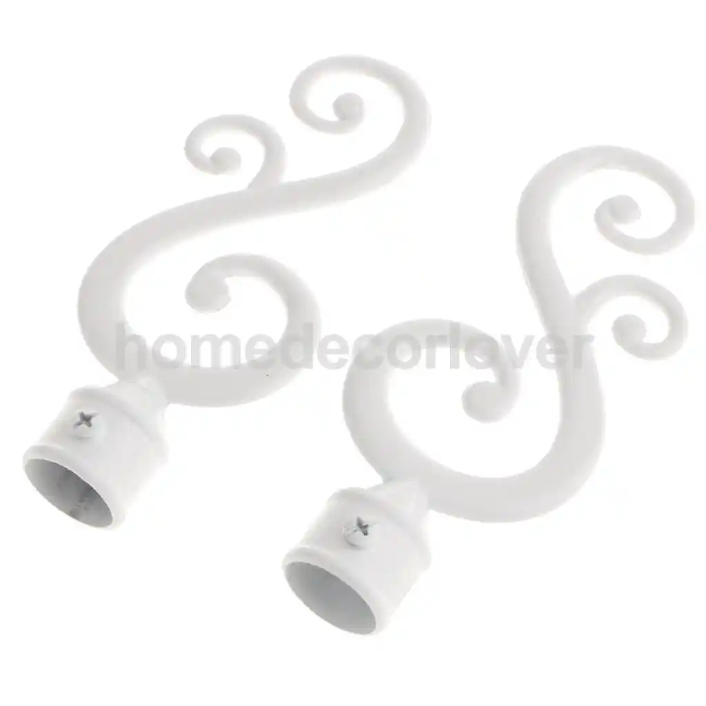 2pcs Decorative Curtain Pole Recess Bracket Curtain Rod Finials