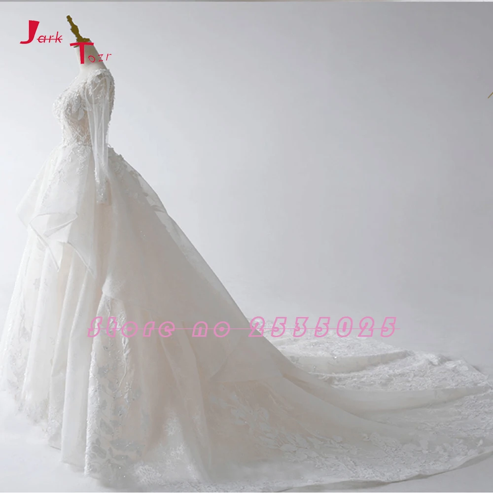 Jark Tozr 2019 новые специальные свадебные платья с длинным рукавом Vestido De Noiva Бисероплетение Аппликации кружевные цветы А-силуэт свадебные