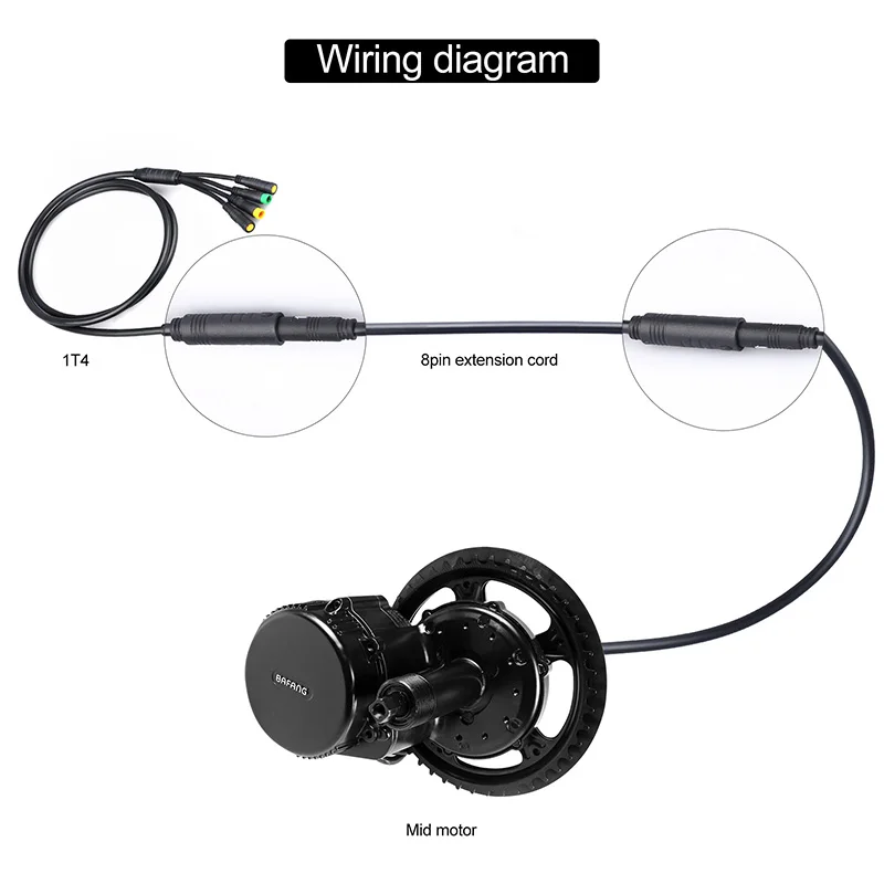E-bike 1T4 8Pin удлинитель для 8fun/bafang BBS BBSHD Mid Drive Motor Kit