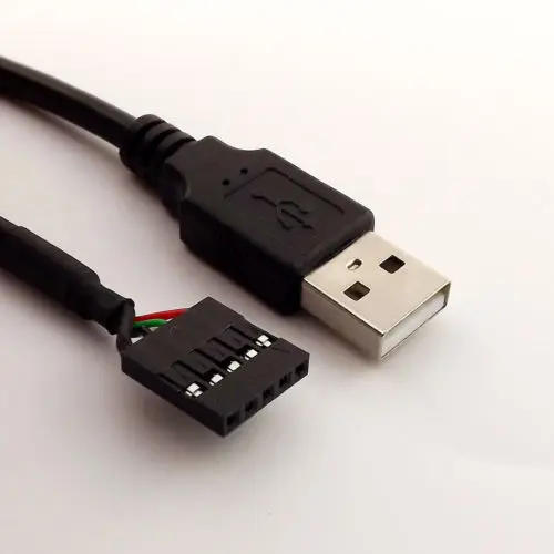 10 قطعة 50 سنتيمتر USB 2.0 نوع وذكر إلى دوبونت 5 دبوس الإناث رأس اللوحة محول الأسود كابل