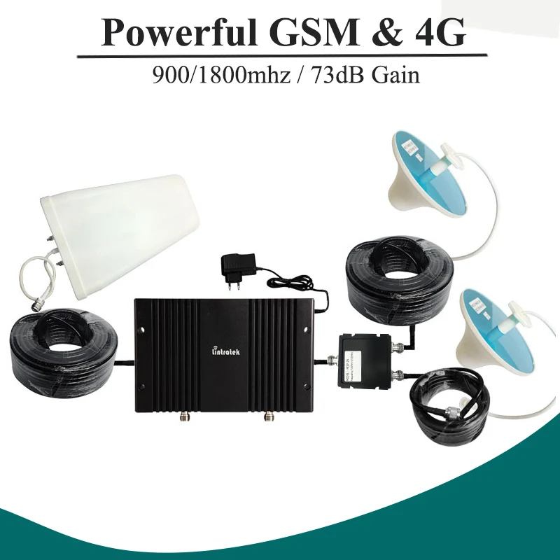 ЖК дисплей 73 дБ усиление GSM 900 МГц 4G LTE 1800 усилитель сигнала мобильного телефона